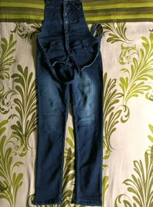 Denim Button-Down Overalls