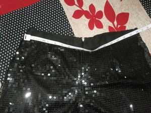 Black Sequins Shining Skirt Pant
