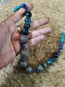 Classy Onyx And Lapis Lazuli Choker