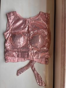 Sequin Backless Blouse