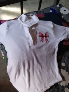 Cute White Polo Top