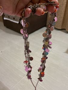 Silver Chain Belt/necklace &amp; Necklac 3 In 1 Combo