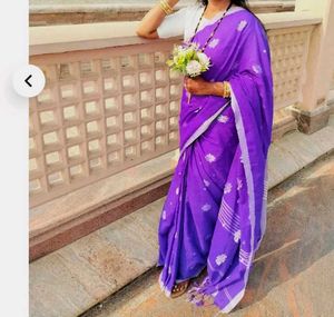Purple Floral Saree with readymade blouse