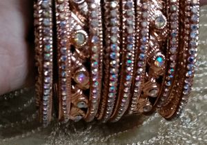 Sparkling rose gold bangle Set of 6