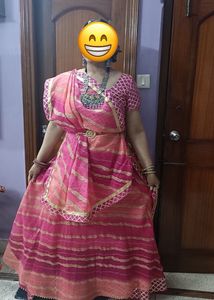Womens Pink Lehenga Set With Blouse