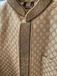 Elegant Gold Patterned Sherwani