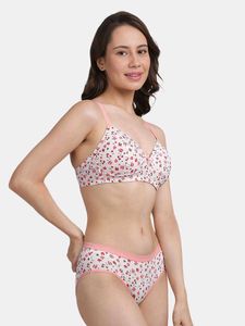 Floral Print Bra and Panty Set