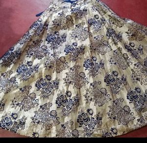 Golden And Blue Colour Skirt
