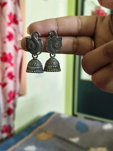 Peacock Jhumka Earrings With Freebie