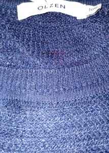 Navy OLZEN Striped Knitted Sweater