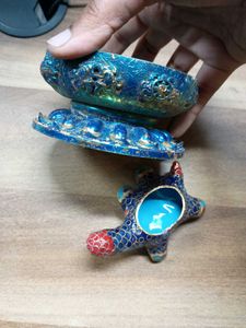 vintage cloisonne hand-painted Turtle And Saucer