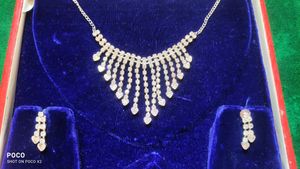 Sparkling Rhinestone Necklace & Earring Set