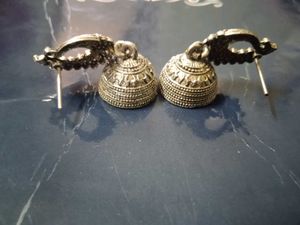 oxidized jumkas with peacock design