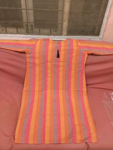 Brand New Striped Orange Women's Kurta