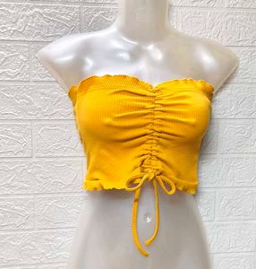 New Unused Piece Shein Yellow Tube Crop Top