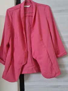 Pink Casual Blazer