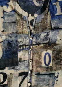 Patterned Button Down Kurti