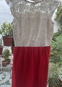 White And Red Dress