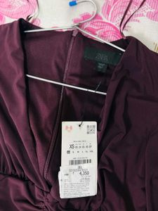 ZARA Midi Maroon Dress