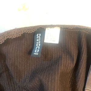 Brown Ribbed Lace Trim Cami