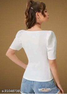 White Puff Sleeve Top