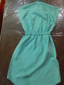 Vintage Turquoise Button-Down Dress