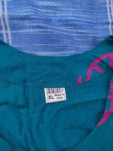 Teal Bicycle Print Tunic Kurti