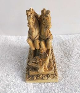Vintage Horse Chariot Statue from Italy