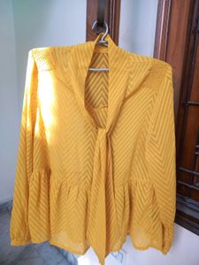 M&amp;S Yellow A- Line Top