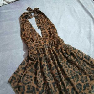 Animal Print Halter Dress