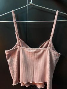 Cute Pink Ribbed Tank Top