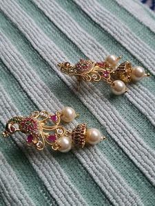 Peacock Pearl Drop Earrings