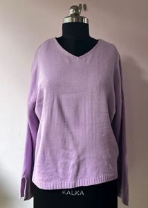Lavender V-Neck Sweater