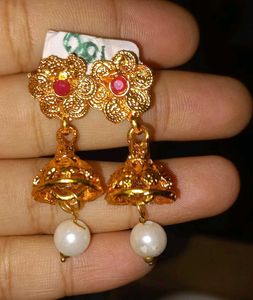 Gold-tone Jhumka Earrings