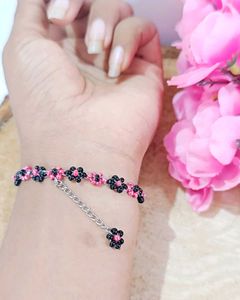 &#34; Beaded Flower Bracelet - Handmade With Love &#34;