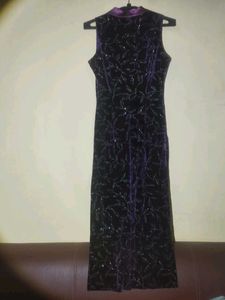 Elegant Purple Velvet Sexy Dress