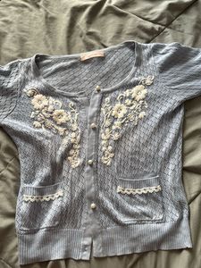 Vintage Floral Embroidered Cardigan
