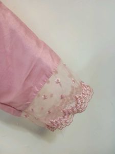 Pink Kurta Set with Lace Detail
