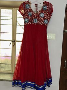 Red Embroidered Kurta