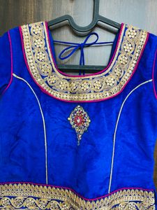 HALF SAREE BLUE PINK