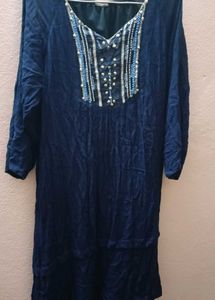 Blue A-line Dress.