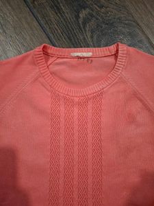 Peach Textured Knit Tee