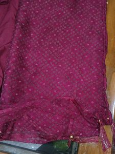 Maroon Anarkali Set