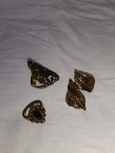 Fancy Oxidised Rings With FREE BUTTERFLY BRACELET