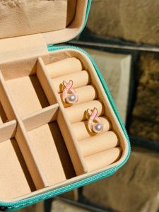 Elegant Pink swirl earrings with a Pearl touch 🤍✨