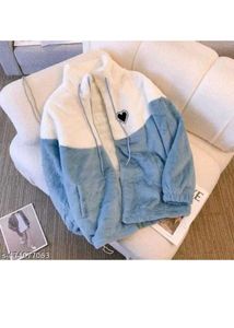 Fuzzy Blue &amp; White Jacket