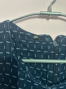 Blue Casual Check Print Dress