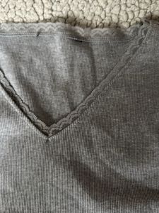 Gray Ribbed Crop Tank