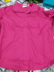 Pink Button-Down Top