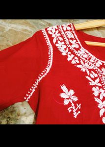 real Chikankari Short Kurta